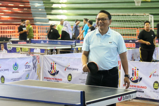 Sambut Hari Jadi, Wabup Saksikan Pertandingan Tenis Meja ASN 